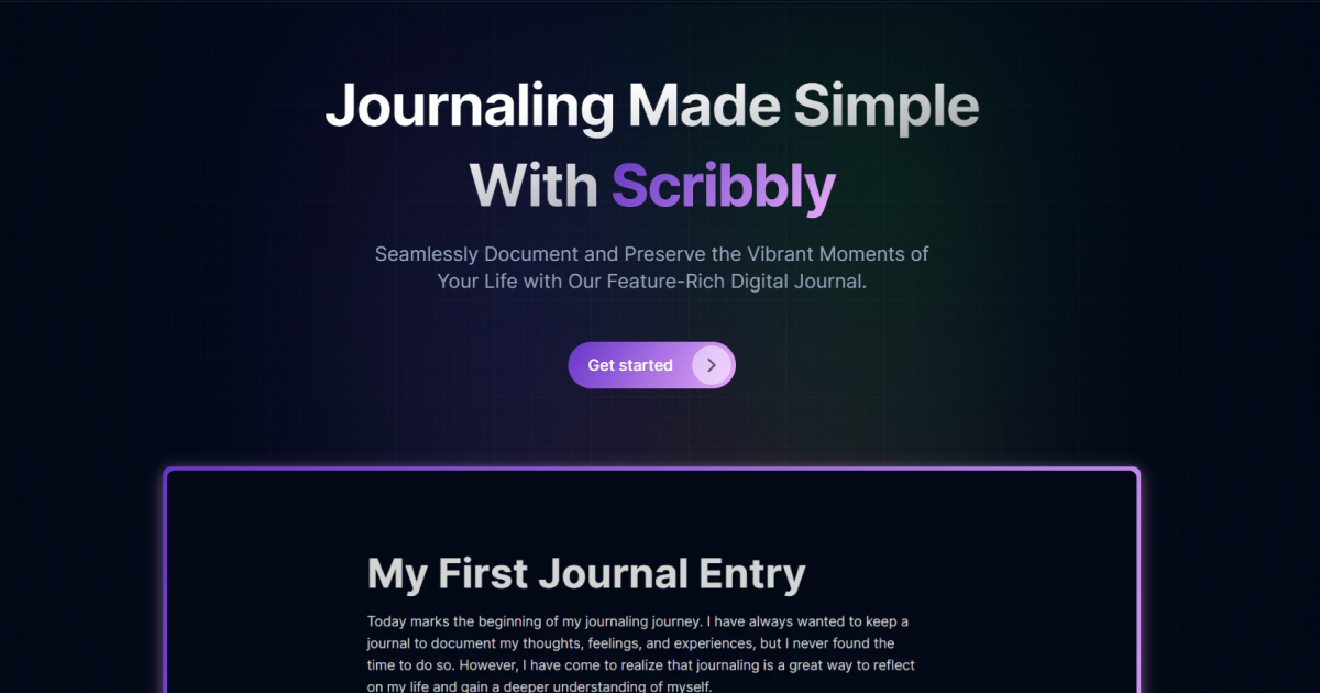 Screenshot of scribbly website